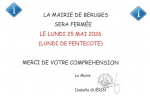 Mairie et postes fermées Pentecôte